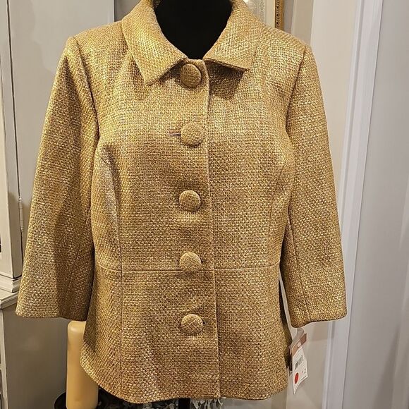 Susan Bristol Jackets & Blazers - SUSAN BRISTOL Gold Coast Wool Blend Vintage Blazer Size 12